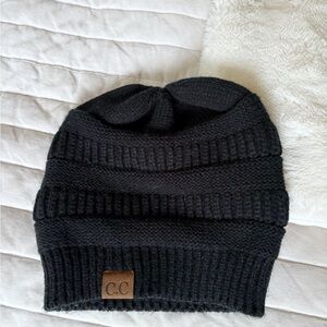 C.C Slouchy Oversized Women’s Black Knit Beanie